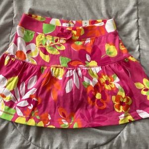 NEW Girl Floral Skirt Size M 7 8 Skorts Flower Cotton Pink Yellow White Green